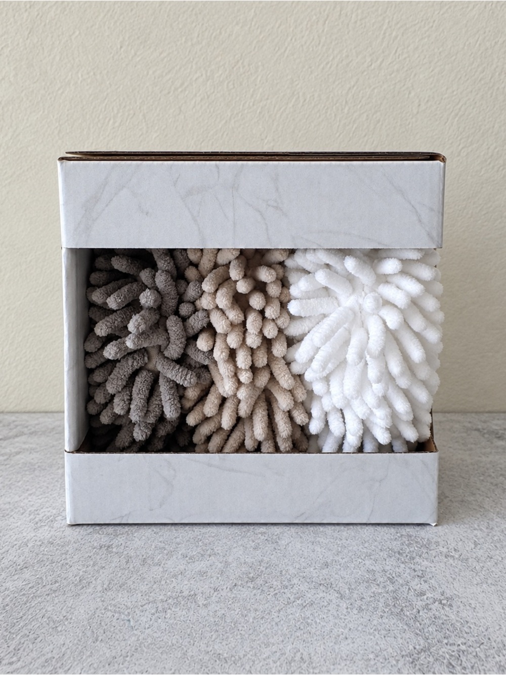 Women Owned  3-Pack Multipurpose Noodle Hand Towels White Beige Gray
